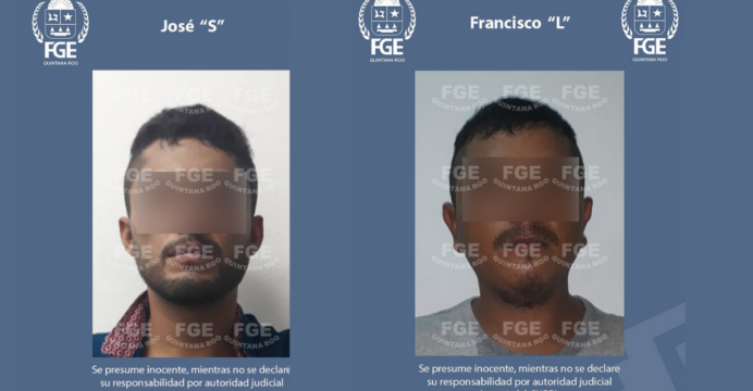 Fueron capturados en flagrancia por Policías de Investigación en colaboración con elementos de la Policía Quintana Roo.