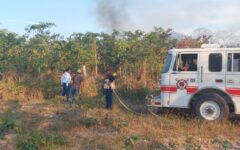 COEPROC y el Cuerpo de Bomberos de Othón P. Blanco atienden incendios en diversos puntos del municipio