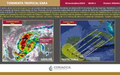 A causa de Sara se prevén intensas lluvias en la Península de Yucatán