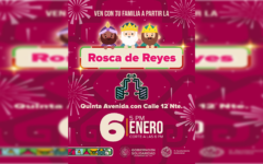 Todo listo para el tradicional corte de la monumental rosca de Reyes en Playa del Carmen