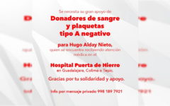 Urgente: Solicitan donadores de sangre para el diputado Hugo Alday Nieto