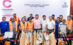 Chacón entrega equipo al departamento de servicios públicos y reconoce su labor 24/7