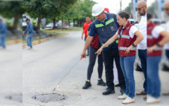 Supervisa Ana Paty Peralta trabajos de renovación de red de drenaje sanitario