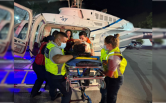 Helicóptero de la SSC Playa del Carmen realiza rescate aéreo luego de accidente en Puerto Morelos