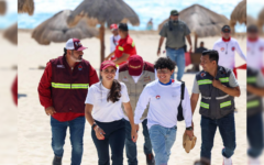 Refuerza Ana Paty Peralta acciones de recolección de sargazo en playas públicas