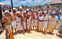 Cozumel recibió a 297 canoeros en la 17ª edición de la Travesía Sagrada Maya 2025 “Conjuro al Cielo”
