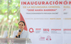 Atestigua Ana Paty Peralta apertura de nueva secundaria en Privada Sacbé