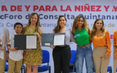 Escuchan Mara Lezama y Lorena Villavicencio, titular nacional del Sipinna, la voz de la niñez quintanarroense