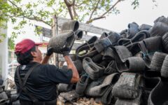Para reducir la contaminación Gobierno de Cozumel saca de la isla más de 70 toneladas de llantas usadas