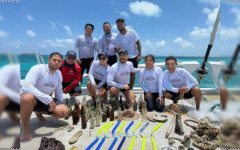 Realizan una jornada de limpieza submarina en Arrecife «El Meco»
