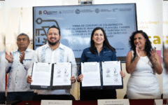 Estefanía Mercado firma acuerdo con el Teqroo por la inclusión de grupos vulnerados