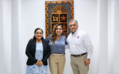 Anuncian Mara Lezama y Rolando López, director de la DGETI, creación y construcción del CBTIS 301 en Cancún
