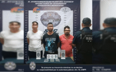 Tercia de agresivos sujetos detenida, tras un reporte