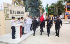 Conmemoran el Día de la Marina Nacional en Playa del Carmen