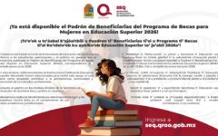 Publican resultados de Becas para Mujeres en Educación Superior 2026