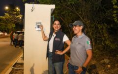 Estefanía Mercado rehabilita alumbrado público entre avenida Universidades y Cristo Rey