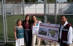 Anuncia Mara Lezama rehabilitación de la cancha y parque de Villas Otoch Paraíso