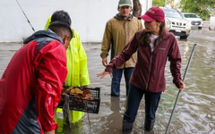 Ana Paty Peralta supervisa “Operativo Lluvia” en Cancún