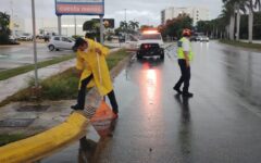 Se mantiene Operativo Tormenta, ante las fuertes lluvias en Playa del Carmen