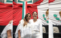 Estefanía Mercado acompaña a Mara Lezama en el 52 aniversario de Quintana Roo
