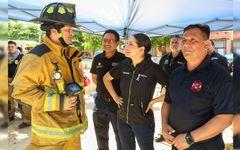 Estefanía Mercado reconoce la preparación de bomberos en simulacros de alto riesgo