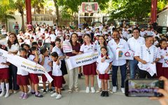 Participa Ana Paty Peralta en inauguración del domo de la escuela “Melchor Ocampo”
