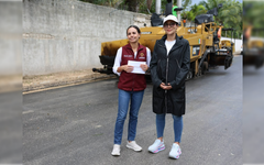 Ana Paty Peralta supervisa avance de rehabilitación de la avenida Nazareth